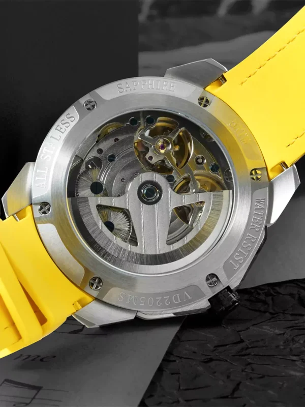 Silicon Strap Auotomatic Skeletonized Seagull Movement Manufactured