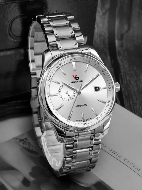 Slim Design Mechanical Watch Men Stainless Steel Sapphire Glass Business