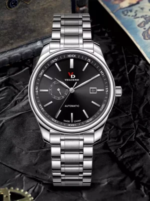 Slim Design Mechanical Watch Men Stainless Steel Sapphire Glass Business