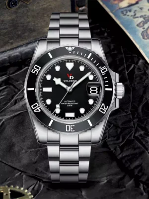 Mechanical 316L Stainless Steel Strap Own Watch Brand Men OEM Aaccept VD2203MS-BK