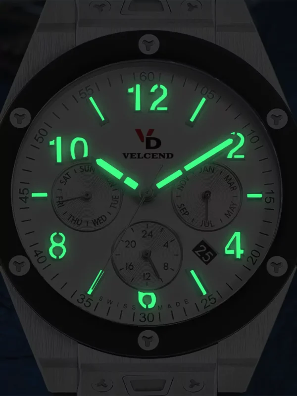 Custom Luxury Man  Calendar Mechanical Watch Luminous Pointer