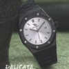 Stainless Steel Seiko NH35 Mechanical Watch for Men 42mm Pure Black