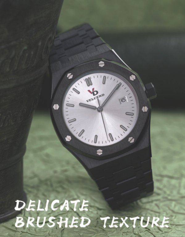 Stainless Steel Seiko NH35 Mechanical Watch for Men 42mm Pure Black